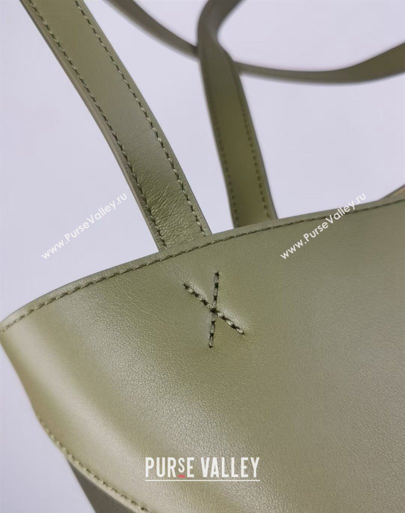 Loewe Medium Puzzle Fold Tote in patchwork calfskin Khaki Green/Light Green 2023 (Ys-231211051)