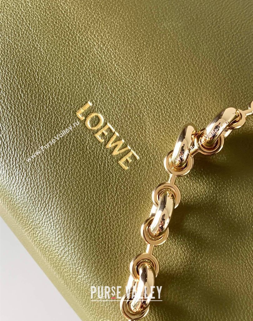 Loewe Small Squeeze bag in nappa lambskin Olive Green 2023 (Ys-231211057)