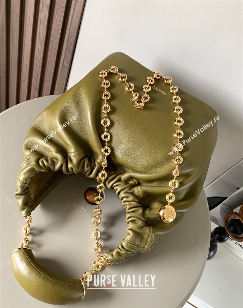 Loewe Small Squeeze bag in nappa lambskin Olive Green 2023 (Ys-231211057)