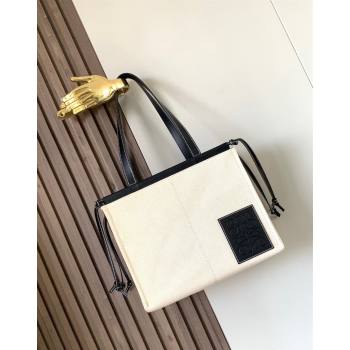 Loewe Cushion Canvas Tote Bag White/Black 2023 (Ys-231211062)