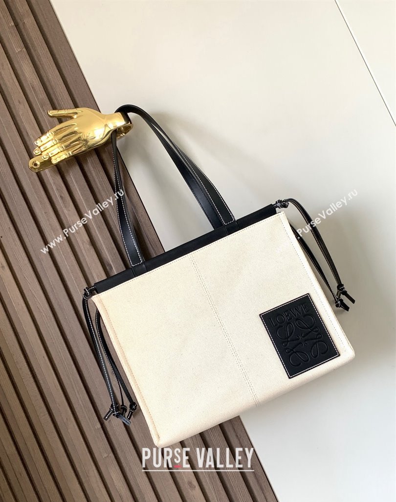 Loewe Cushion Canvas Tote Bag White/Black 2023 (Ys-231211062)