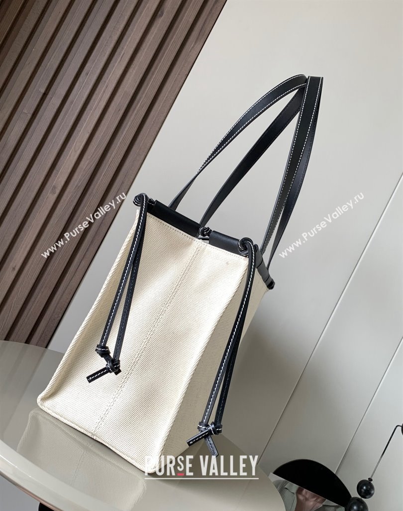 Loewe Cushion Canvas Tote Bag White/Black 2023 (Ys-231211062)