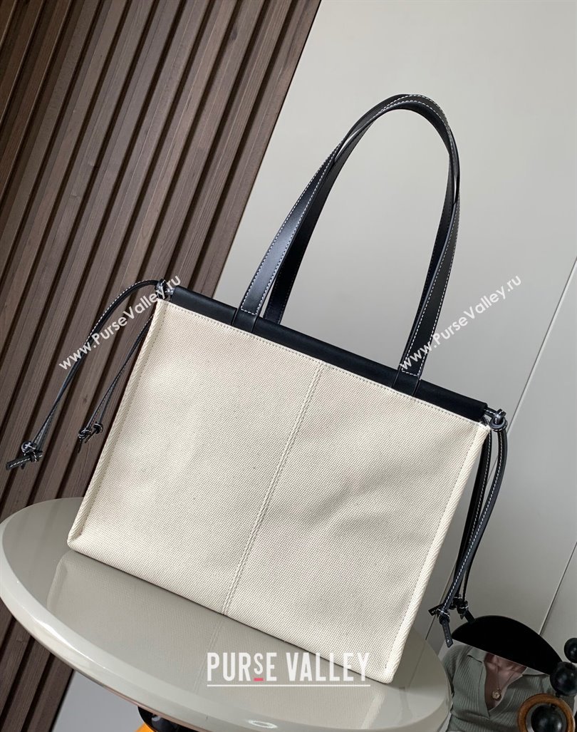 Loewe Cushion Canvas Tote Bag White/Black 2023 (Ys-231211062)