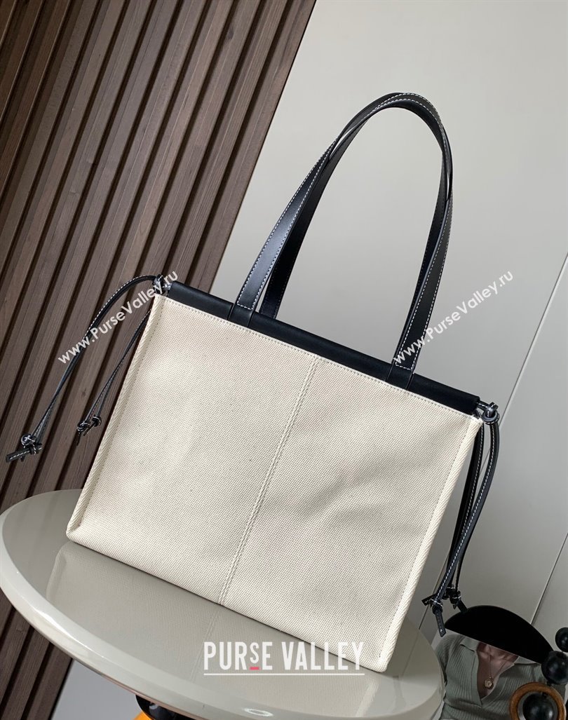 Loewe Cushion Canvas Tote Bag White/Black 2023 (Ys-231211062)