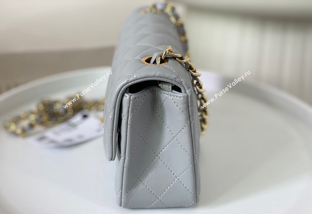 Chanel Lambskin Classic Mini Flap Bag A69900 Light Grey/Gold 2023 (sm-2312260142)