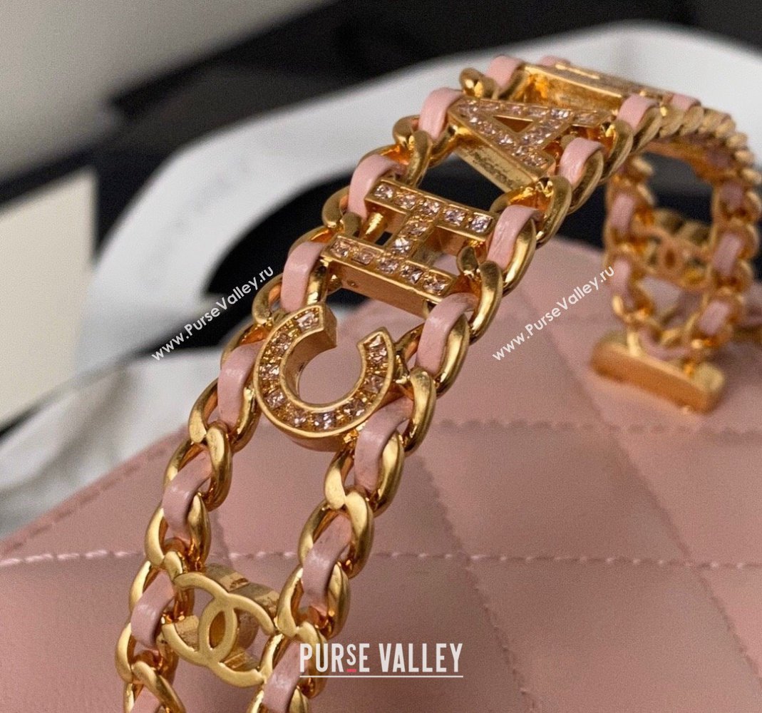 Chanel Quilted Lambskin Clutch with Chain Top Handle and Crystals AP3663 Light Pink 2023 (yezi-231226073)