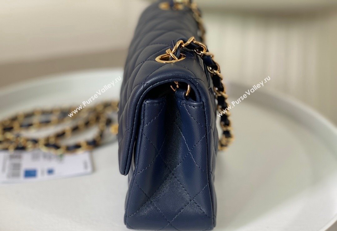 Chanel Lambskin Classic Mini Flap Bag A69900 Navy Blue/Gold 2023 (sm-2312260145)