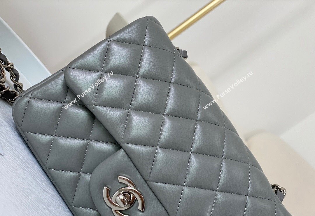 Chanel Lambskin Classic Mini Flap Bag A69900 Grey2/Silver 2023 (sm-2312260147)