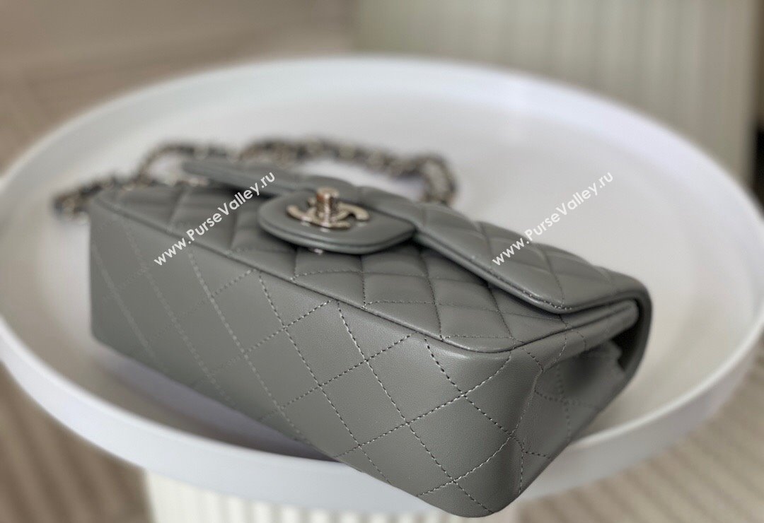 Chanel Lambskin Classic Mini Flap Bag A69900 Grey2/Silver 2023 (sm-2312260147)