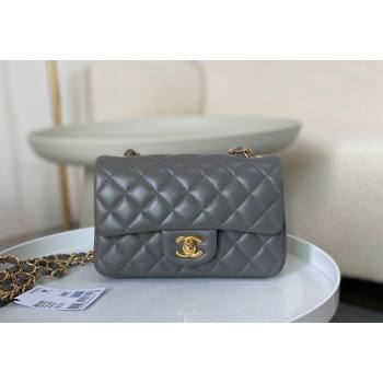 Chanel Lambskin Classic Mini Flap Bag A69900 Grey2/Gold 2023 (sm-2312260148)