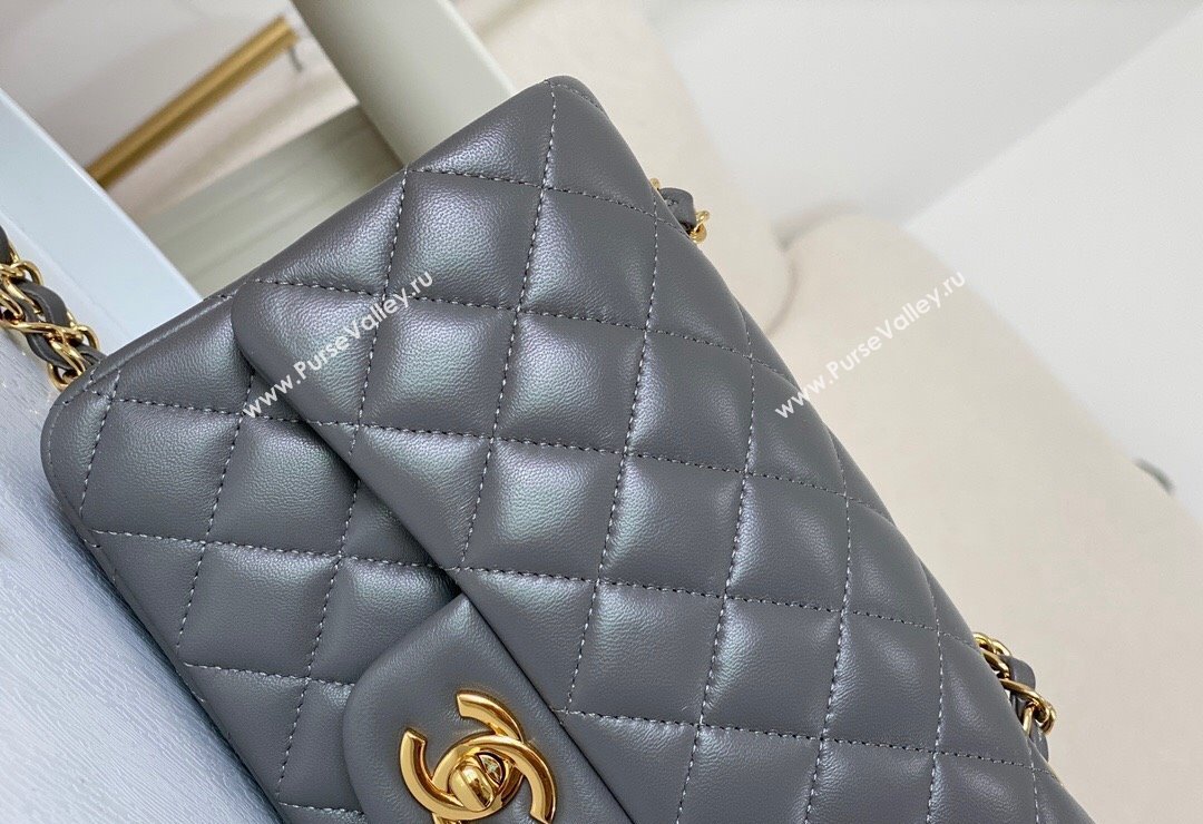 Chanel Lambskin Classic Mini Flap Bag A69900 Grey2/Gold 2023 (sm-2312260148)