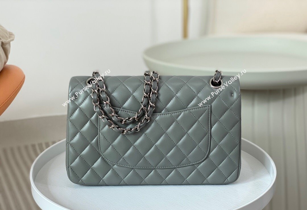 Chanel Lambskin Classic Medium Flap Bag A01112 Grey2/Silver 2023 (sm-2312260149)