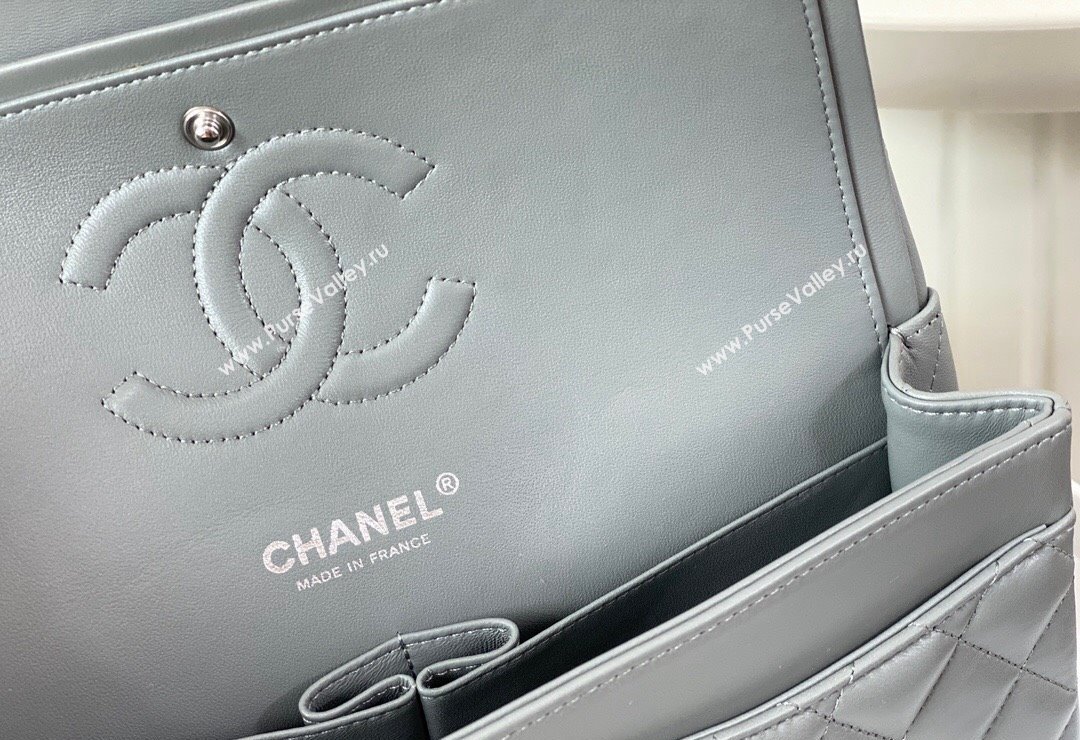 Chanel Lambskin Classic Medium Flap Bag A01112 Grey2/Silver 2023 (sm-2312260149)