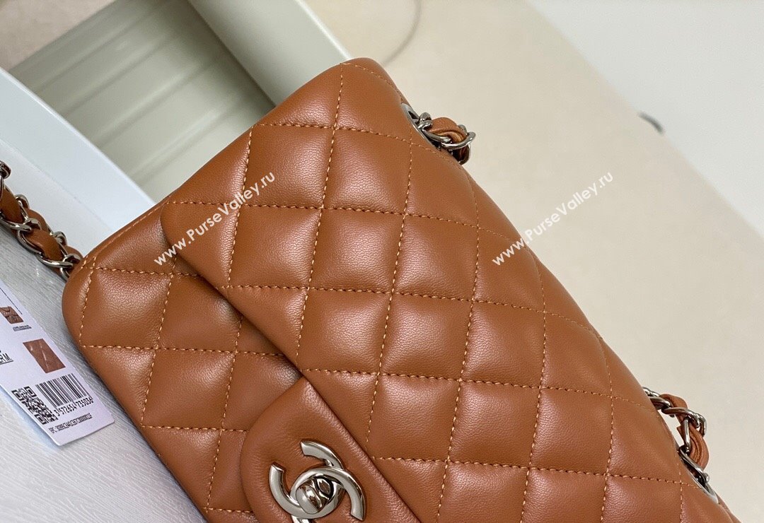 Chanel Lambskin Classic Mini Flap Bag A69900 Brown/Silver 2023 (sm-2312260153)