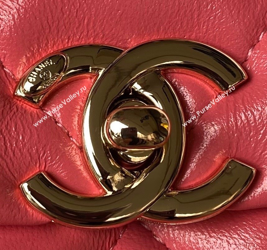 Chanel Shiny Calfskin Small Flap Bag with Top handle AS4543 Pink 2023 (yezi-231226063)