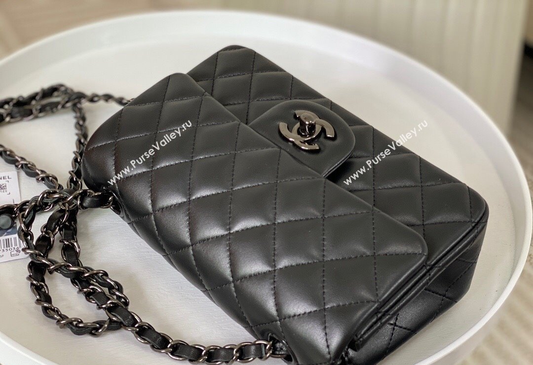 Chanel Lambskin Classic Mini Flap Bag A69900 Black/Gunmetal 2023 (sm-2312260157)