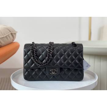 Chanel Lambskin Classic Medium Flap Bag A01112 Black/Gunmetal 2023 (sm-2312260158)