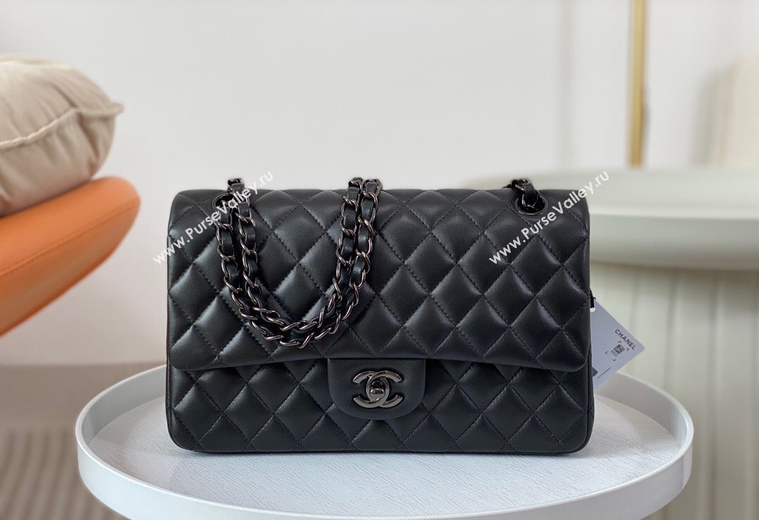 Chanel Lambskin Classic Medium Flap Bag A01112 Black/Gunmetal 2023 (sm-2312260158)