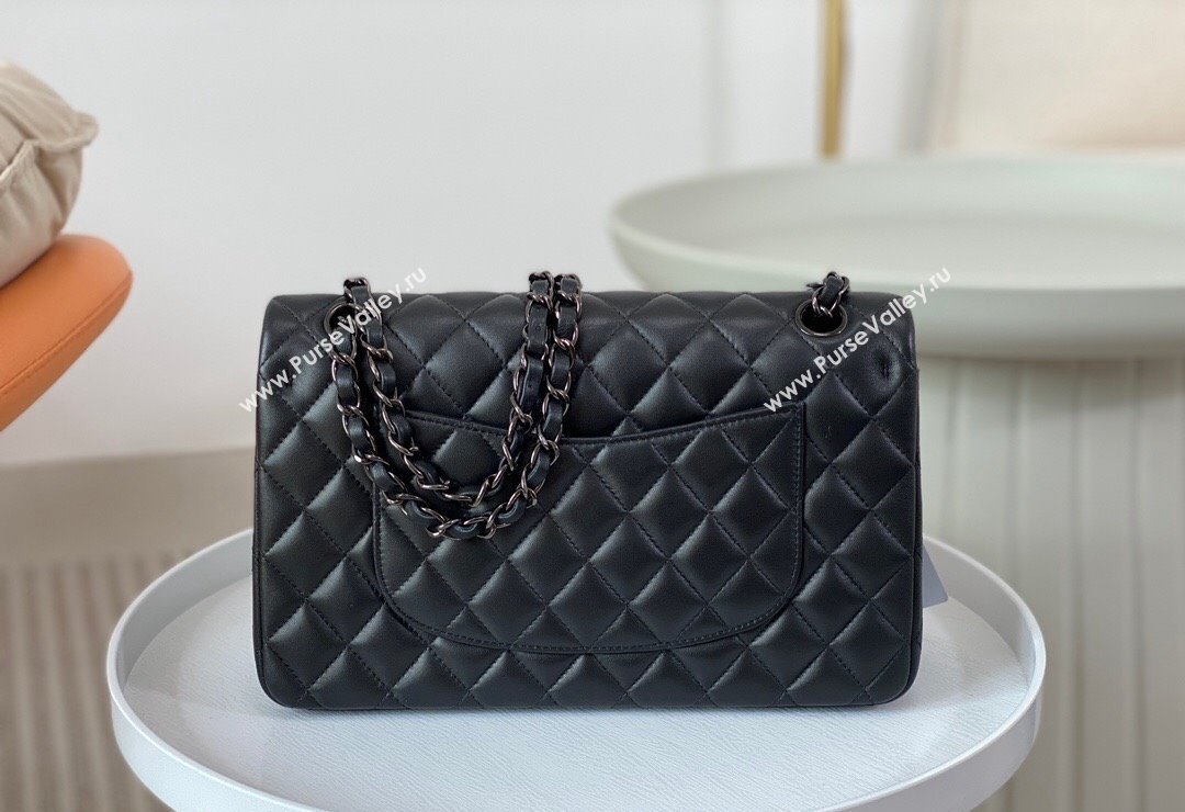 Chanel Lambskin Classic Medium Flap Bag A01112 Black/Gunmetal 2023 (sm-2312260158)