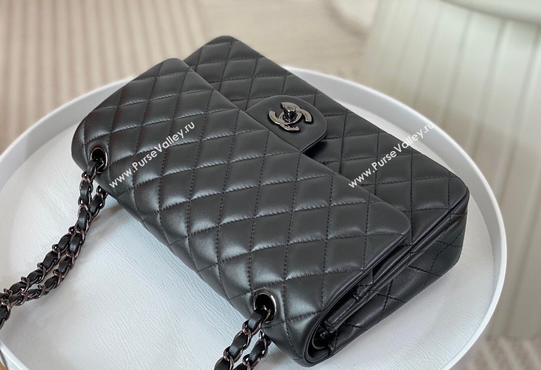 Chanel Lambskin Classic Medium Flap Bag A01112 Black/Gunmetal 2023 (sm-2312260158)