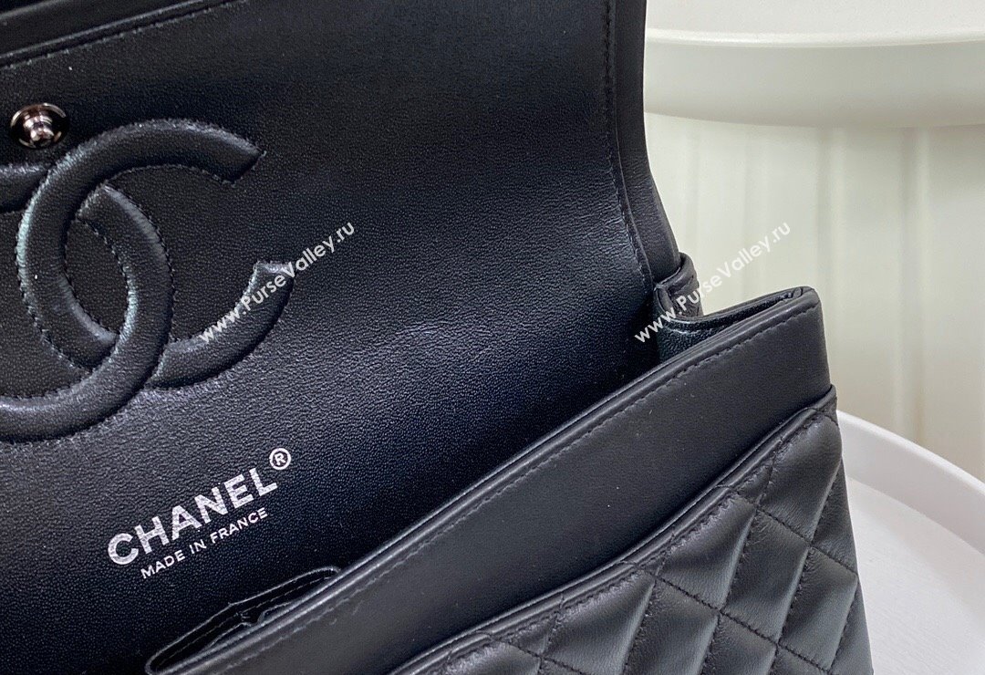 Chanel Lambskin Classic Medium Flap Bag A01112 Black/Gunmetal 2023 (sm-2312260158)