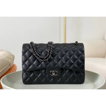 Chanel Lambskin Classic Large Flap Bag A58600 Black/Gunmetal 2023 (sm-2312260159)