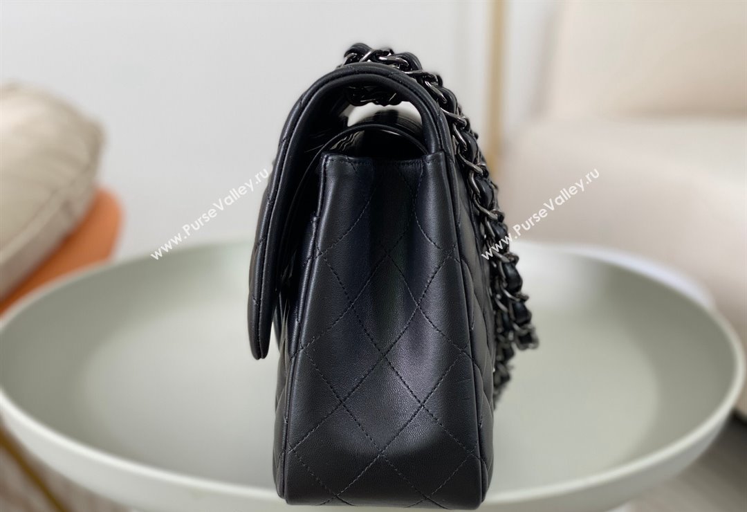 Chanel Lambskin Classic Large Flap Bag A58600 Black/Gunmetal 2023 (sm-2312260159)