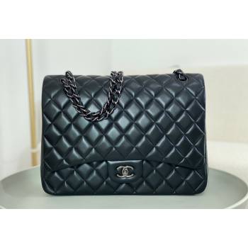 Chanel Lambskin Classic Maxi Flap Bag A58601 Black/Gunmetal 2023 (sm-2312260160)