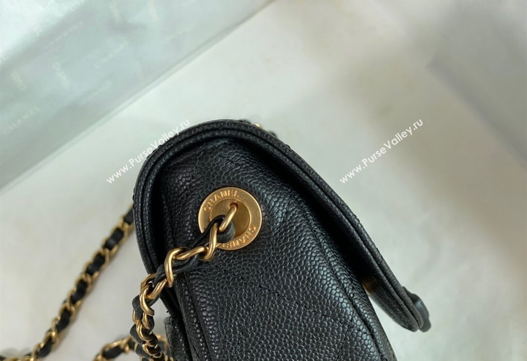 Chanel Grained Calfskin Semicircle Flap Bag AS3867 Black 2023 TOP (SM-231227061)