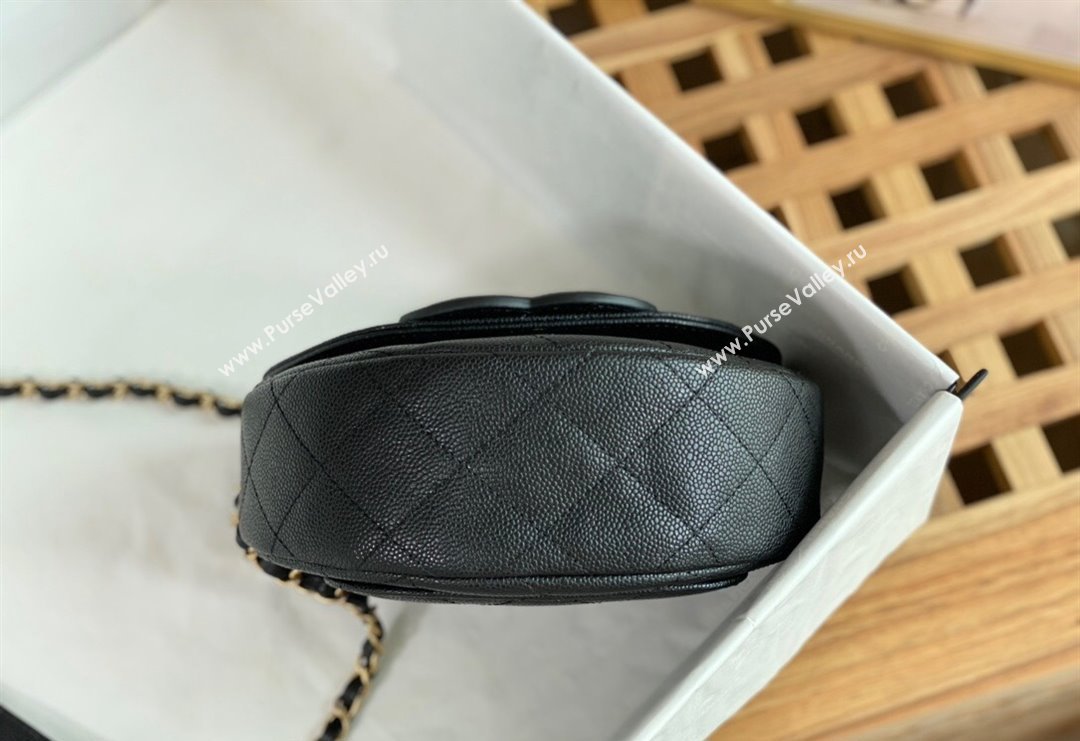 Chanel Grained Calfskin Semicircle Flap Bag AS3867 Black 2023 TOP (SM-231227061)