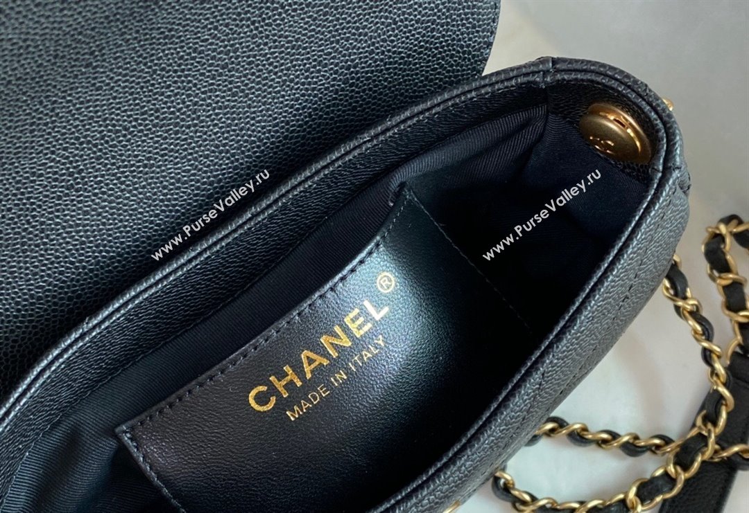 Chanel Grained Calfskin Semicircle Flap Bag AS3867 Black 2023 TOP (SM-231227061)