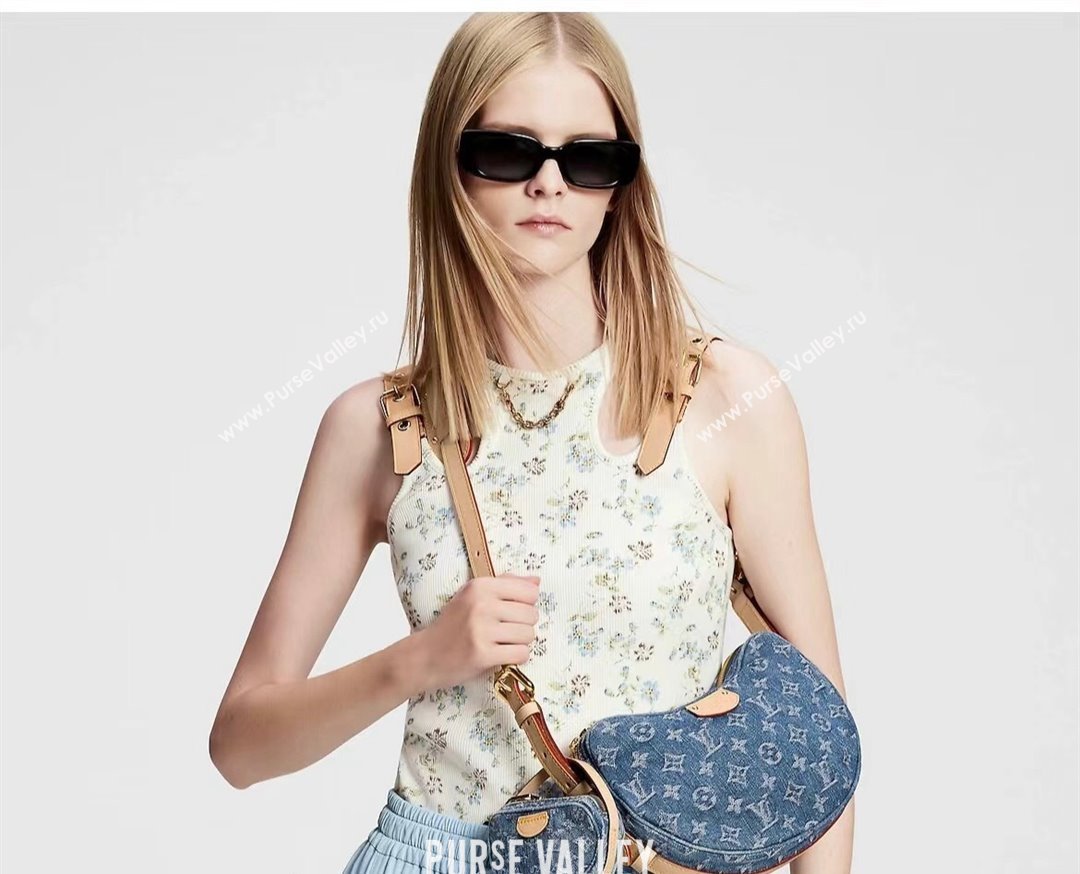 Louis Vuitton Croisette MM Shoulder Bag in Blue Monogram Denim M46856 2023 (KI-231227063)