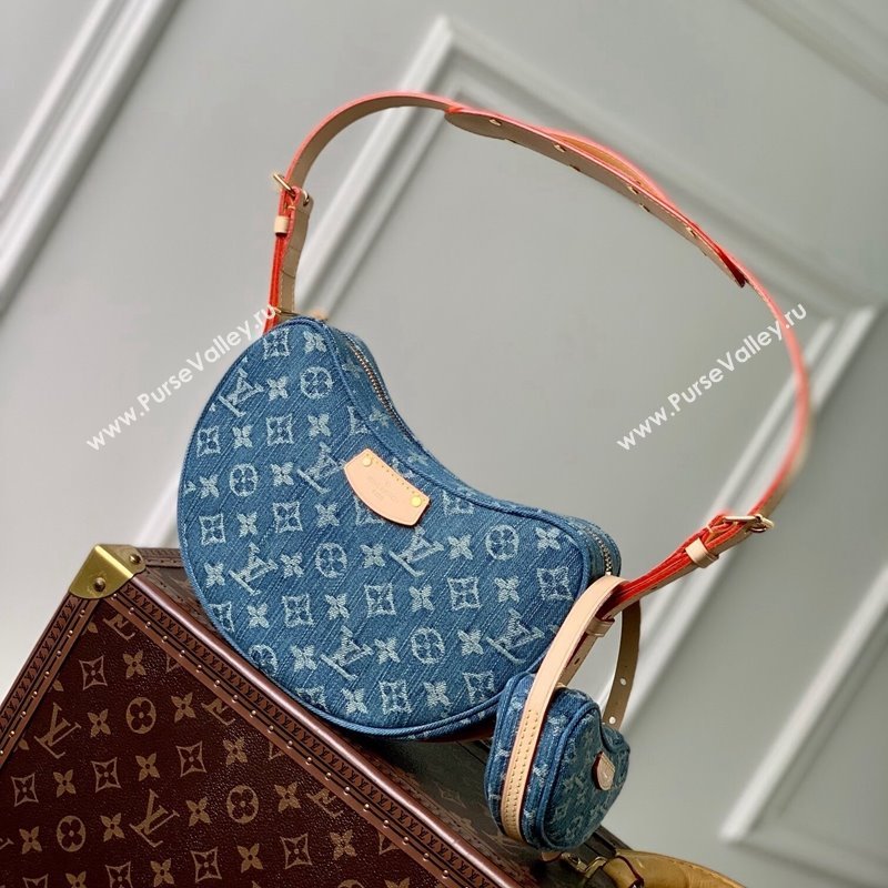 Louis Vuitton Croisette MM Shoulder Bag in Blue Monogram Denim M46856 2023 (KI-231227063)