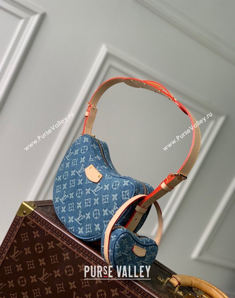 Louis Vuitton Croisette MM Shoulder Bag in Blue Monogram Denim M46856 2023 (KI-231227063)