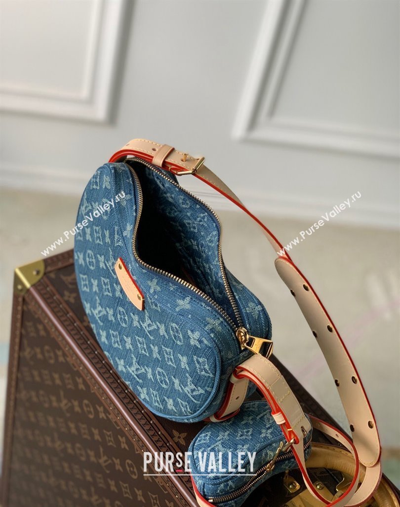 Louis Vuitton Croisette MM Shoulder Bag in Blue Monogram Denim M46856 2023 (KI-231227063)