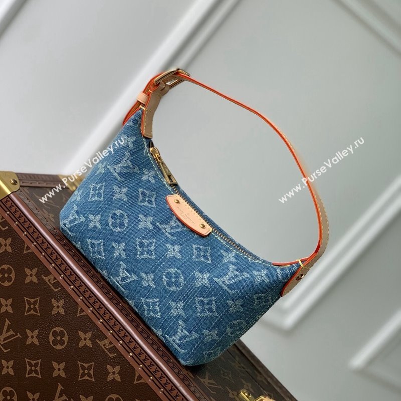 Louis Vuitton Mini Moon Hobo Bag in Blue Monogram Denim M82949 2023 (KI-231227064)