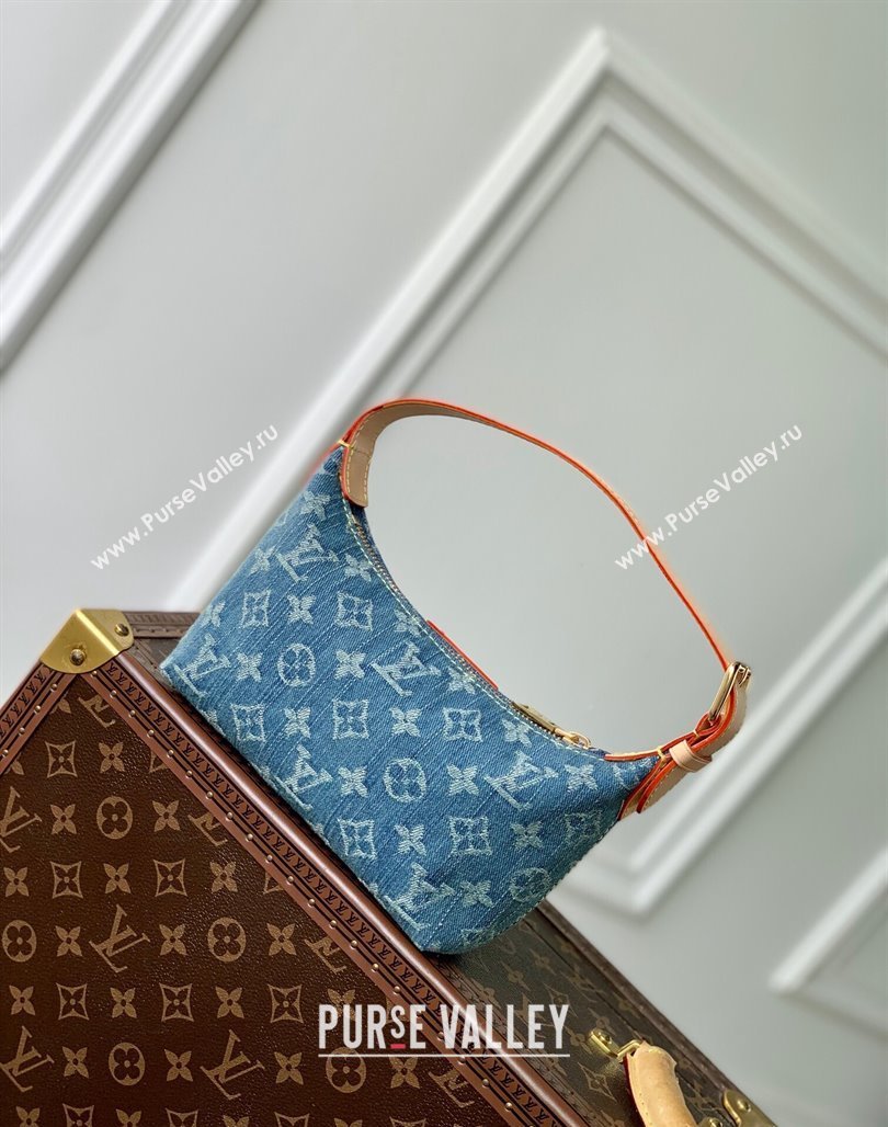 Louis Vuitton Mini Moon Hobo Bag in Blue Monogram Denim M82949 2023 (KI-231227064)