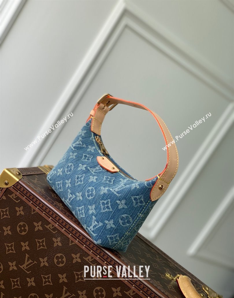 Louis Vuitton Mini Moon Hobo Bag in Blue Monogram Denim M82949 2023 (KI-231227064)