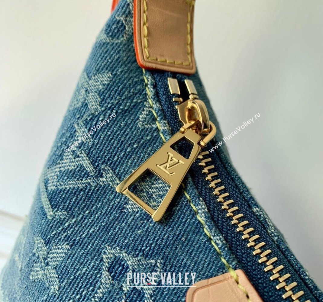 Louis Vuitton Mini Moon Hobo Bag in Blue Monogram Denim M82949 2023 (KI-231227064)
