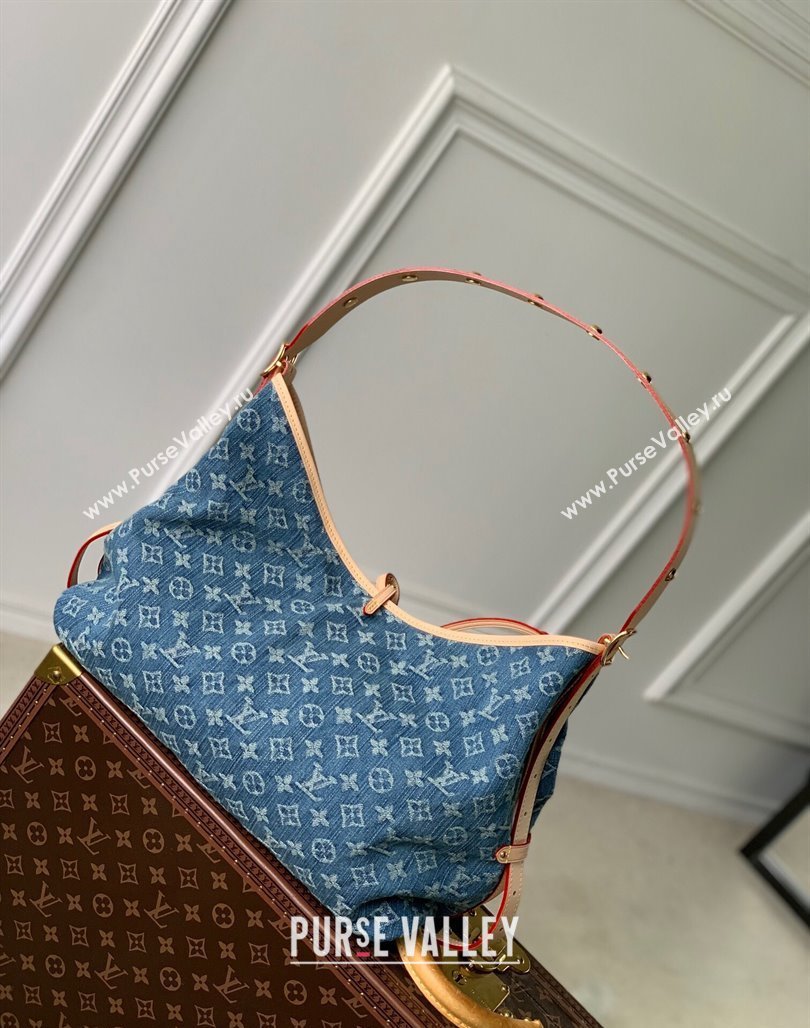 Louis Vuitton Carryall Shoulder Bag MM in Blue Monogram Denim M46855 2023 (KI-231227065)