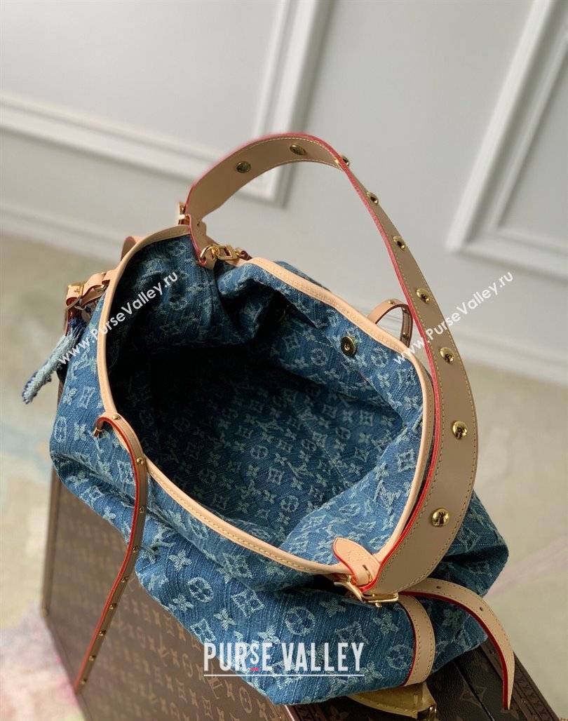 Louis Vuitton Carryall Shoulder Bag MM in Blue Monogram Denim M46855 2023 (KI-231227065)