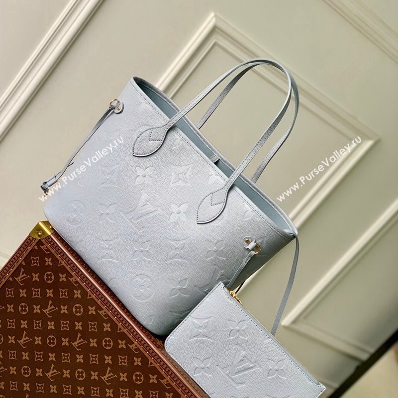 Louis Vuitton Neverfull MM Tote Bag in Embossed Leather M45685 Pale Blue 2023 (KI-231227066)