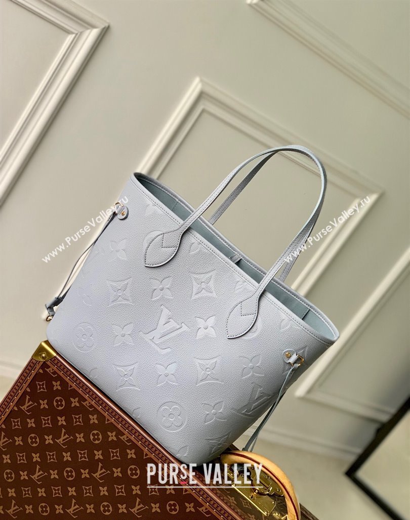 Louis Vuitton Neverfull MM Tote Bag in Embossed Leather M45685 Pale Blue 2023 (KI-231227066)