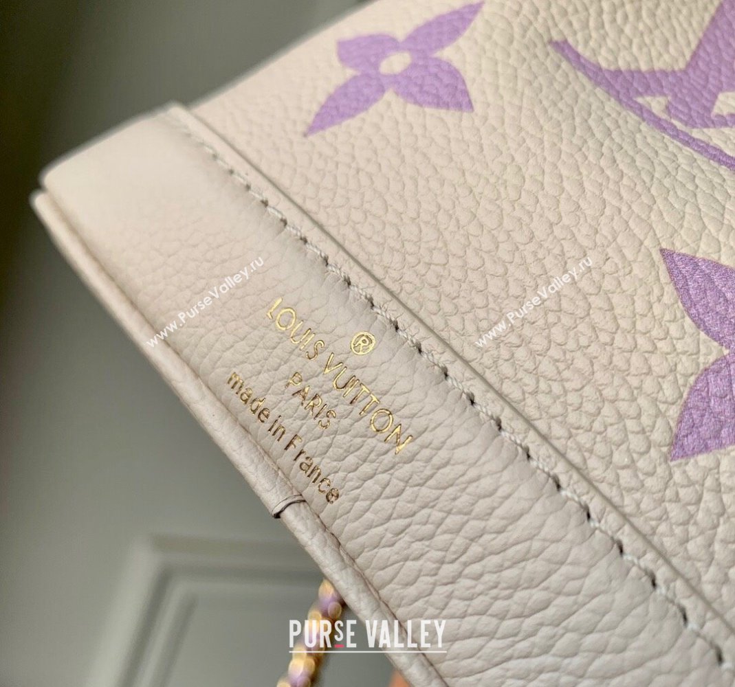 Louis Vuitton Nano Noe Bucket Bag in Bicolor Empreinte Monogram Leather M46291 Light Purple/White 2023 (KI-231227067)