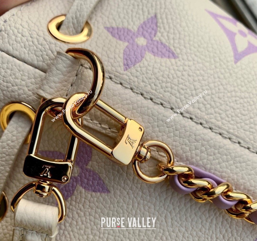 Louis Vuitton Nano Noe Bucket Bag in Bicolor Empreinte Monogram Leather M46291 Light Purple/White 2023 (KI-231227067)