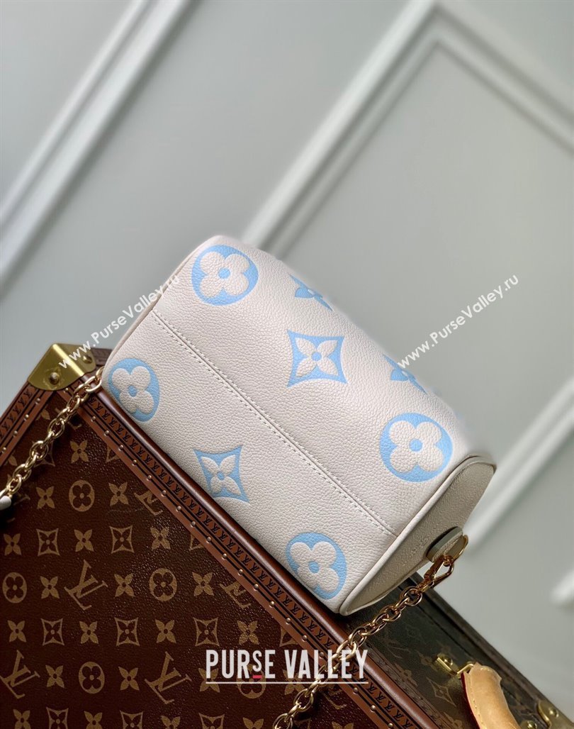 Louis Vuitton Speedy Bandouliere 20 Bag in Bicolor Empreinte Monogram Leather M46397 White/Light Blue 2023 (KI-231227071)