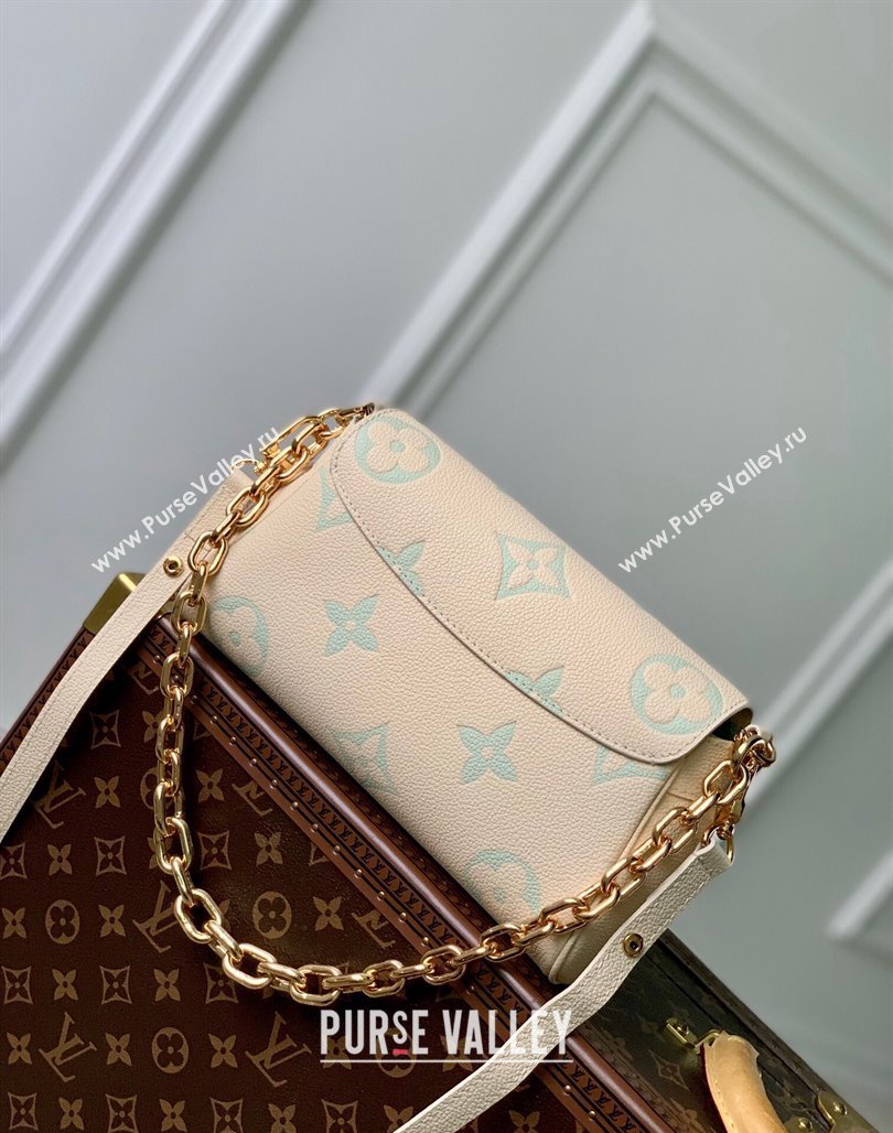 Louis Vuitton Favorite Shoulder Bag in Bicolor Empreinte Monogram Leather M45859 White/Light Green 2023 (KI-231227070)