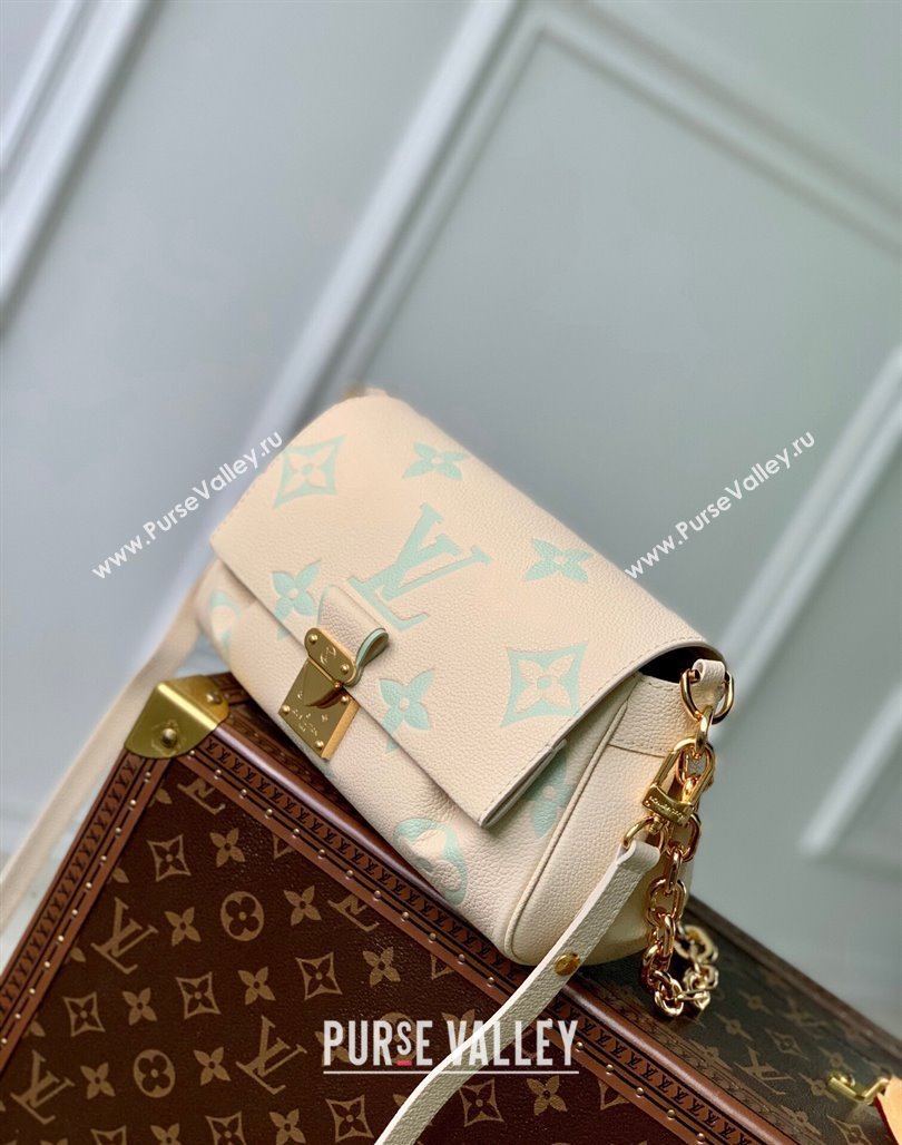 Louis Vuitton Favorite Shoulder Bag in Bicolor Empreinte Monogram Leather M45859 White/Light Green 2023 (KI-231227070)