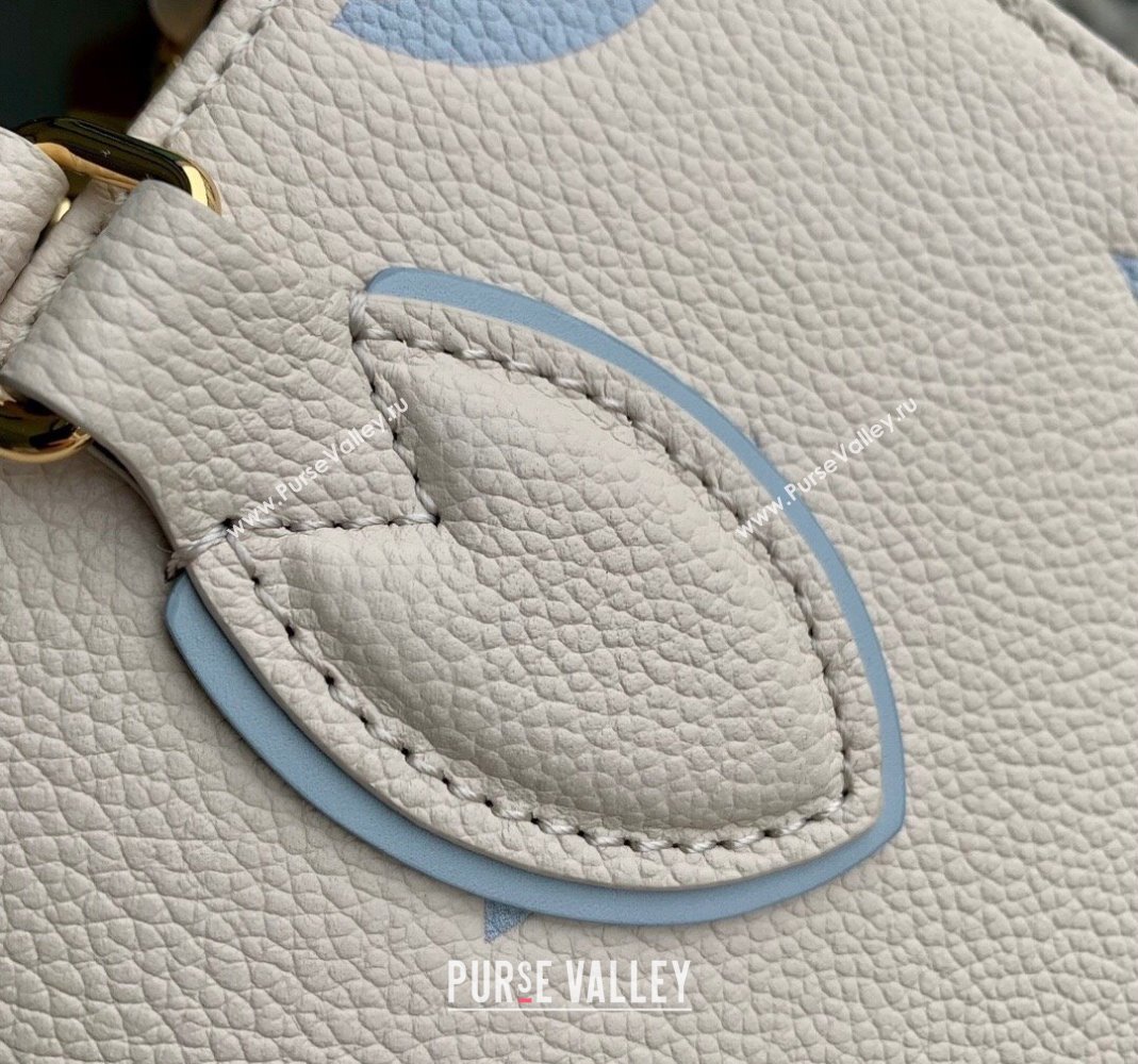 Louis Vuitton OnTheGo PM Tote Bag in Bicolor Empreinte Monogram Leather M46569 White/Light Blue 2023 (KI-231227069)