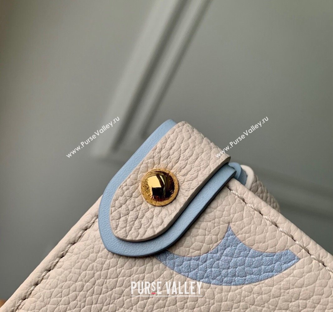 Louis Vuitton OnTheGo PM Tote Bag in Bicolor Empreinte Monogram Leather M46569 White/Light Blue 2023 (KI-231227069)